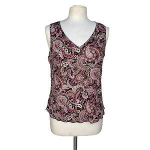 BIYAYCDA Women’s Size XL Brown Sheer Stretchy V-neck Tank Top